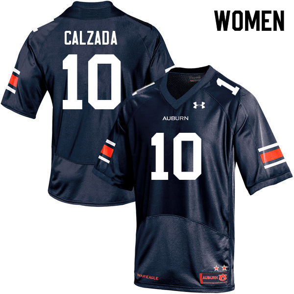 Women #10 Zach Calzada Auburn Tigers College Football Jerseys Sale-Navy